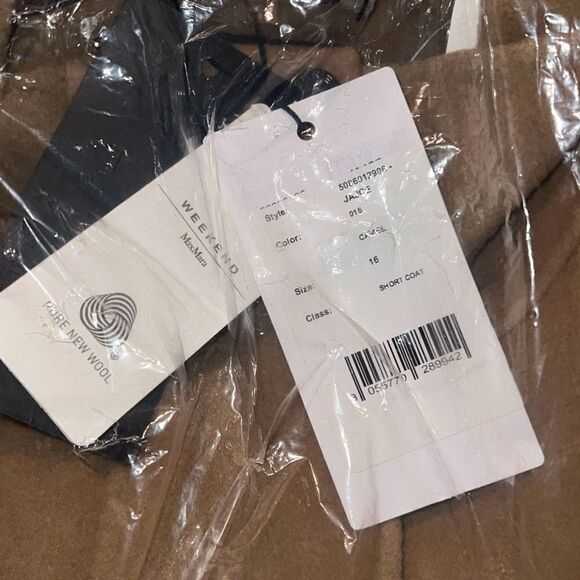 WEEKEND MAX MARA NWT Women's Jajce Wool Mock-Neck Coat Sz 16 Camel - Picture 6 of 6